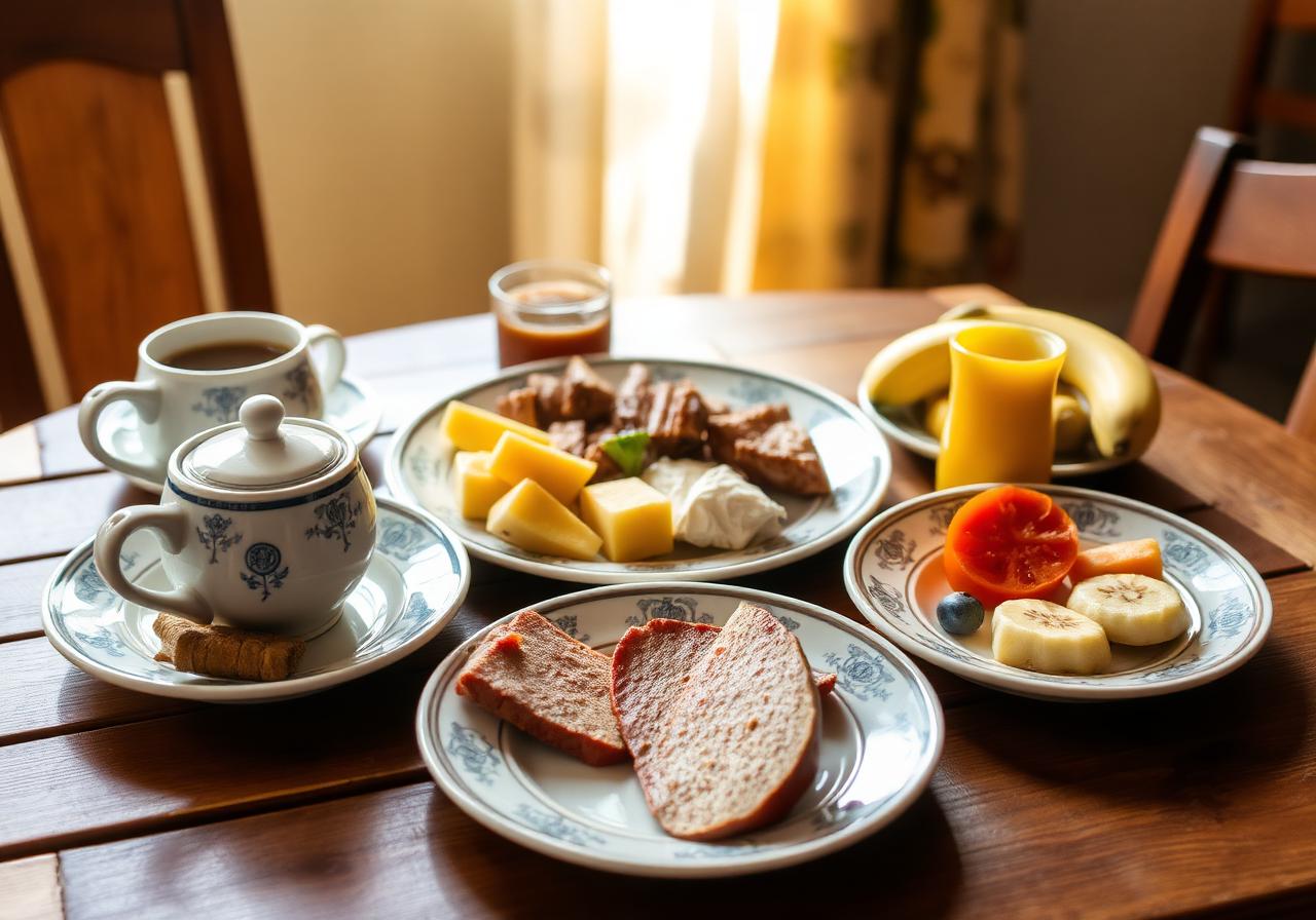 Kenyan breakfast spread